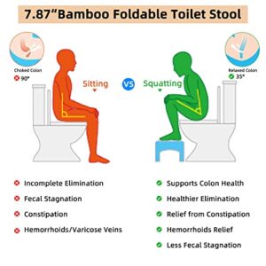 Bamboo Poop Stool, Foldable Toilet Stool Squat Adult with Anti Slip Layer, Bathroom Potty Stool by Bulkpanda