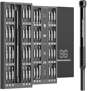 96 in 1 precision screwdriver set, am arrowmax magnetic driver with aluminum case, electronics repair tool kit for iphone, tablet, macbook, xbox, cellphone, pc, game console, black