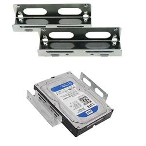 ZZHXSM 2 Sets Mounting Bracket 3.5" to 5.25" Hard Disk Drive Alloy Mounting Bracket Adapter with Screws Fits 5.25" Internal Drive Bays, Compatible with All Types of 3.5" Hard Disk Drives (HDD/SSD)