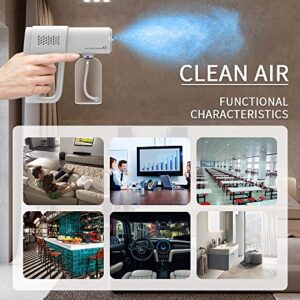 Professional Disinfectant Fogger Machine, 380ml Wireless Nano Sprayer Gun Handheld Sanitizer Fogger, Blue Light Foggers for Touchless Sanitization (White)