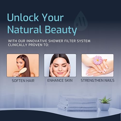 Filtered Shower Head, Revitalizing 15 stage Shower Filter Combo, Improves The Condition of Your Skin & Hair, Shower Water Softener with High Output, Chrome - Shower filter for Hard water - Mist