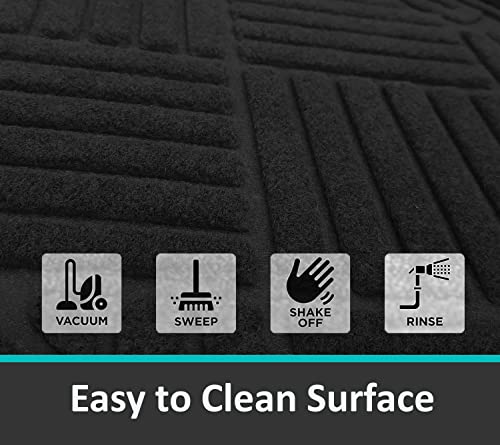 2 Pack Door Mats Outdoor Indoor Entrance 30x18 Heavy Duty Easy Clean Welcome Mat Patio Waterproof, Non-Slip Exterior Rubber Doormat for Outside Entry Home, Front Door Matts, Entryway Floor Rug, Black