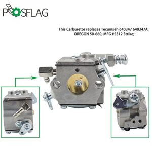 POSFLAG Carburetor Kit Replaces Tecumseh 640347 640347A for Tecumseh TC200 TC300 TM049XA 2 Cycle Vertical Engine