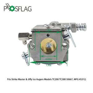 POSFLAG Carburetor Kit Replaces Tecumseh 640347 640347A for Tecumseh TC200 TC300 TM049XA 2 Cycle Vertical Engine