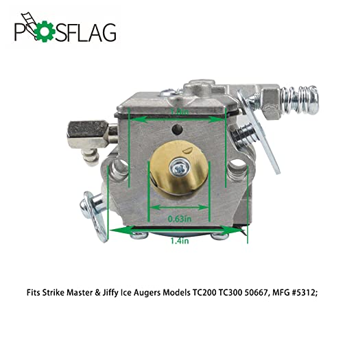 POSFLAG Carburetor Kit Replaces Tecumseh 640347 640347A for Tecumseh TC200 TC300 TM049XA 2 Cycle Vertical Engine