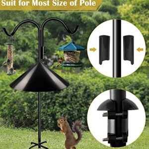Queension 19-inch Wide Squirrel Proof Baffle,Squirrel Guard Stopper for Outside Shepherd Hooks or OutdoorBird Feeder Poles, Save Bird Houses from Squirrels, Rodents and Raccoons, Black, 2 Pack…