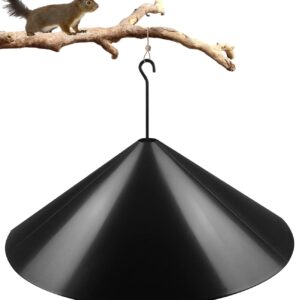 Queension Squirrel Baffle Wrap Guard Around Protects Hanging Bird Feeders for Outdoor Shepherd’s Hook, Save Bird Houses from Squirrels, Raccoons, and Rodents - Hang Mount 19 Inch 1pcs