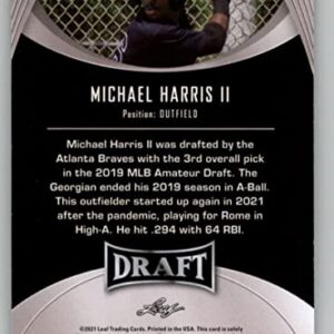 2021 Leaf Draft #43 Michael Harris II XRC RC Rookie RC Rookie Baseball Trading Card