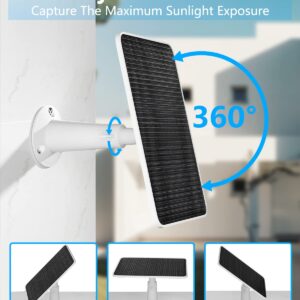 Solar Panel for Security Camera, 5V 4W Solar Panels Charger Compatible with Eufycam 2C/2C Pro/2/2 Pro/E20/E40/E, Micro USB & Type-C Port, IP65 Waterproof, 9.8ft Charging Cable & Wall Mount, 2 Pack