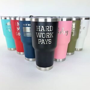 Custom Laser Engraved Insulated 20oz & 30oz Tumblers w/Splash Proof Lid - Personalized Gifts (20oz Tumbler, Navy Blue)