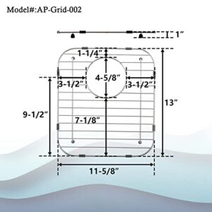 Kitchen Sink Grid 2 Pcs, 13" x 11-5/8", APPASO Sink Protectors for Kitchen Sink Rear Drain, Stainless Steel Sink Protectors for Single or Double Bowl Sink, Kitchen Sink Rack for Bottom of Sink