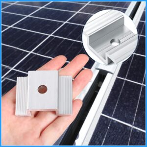 Zhengmy 12 Pack Solar Panel Mid Clamps 1.06 Inch Solar Panel Bracket Aluminium Mounting Accessories Aluminum Solar Mid Clamp for Solar Panel Mounting Solar Panel Mid Clamp