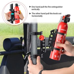 Z8LED UTV Fire Extinguisher Mount/Adjustable Roll Bar Fire Extinguisher Mount Holder for 1.75''-2'' Roll Bar Compatible with UTV Polaris RZR Ranger Camper Van(Aluminum Alloy, Quick Release)