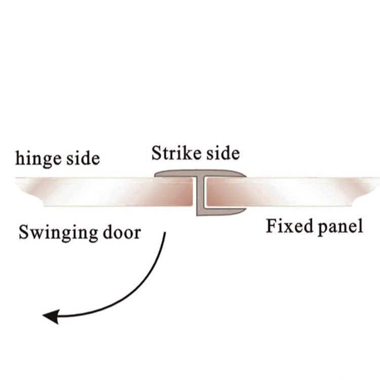79" Shower Door Side Seal Strip for 3/8" Frameless Glass Shower Door Clear Polycarbonate