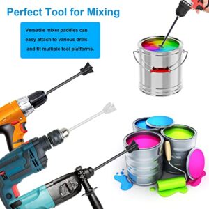 Paint Mixer for Drill, Boyistar 6 Pcs Reusable Epoxy and Resin Mixer Attachment Paddle to Mix Epoxy Resin, Paint, Ceramic Glaze for Reduce Bubbles with 10 Disposable Gloves