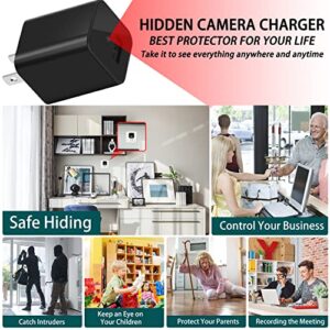 Mini Spy Camera Hidden Camera Charger, 1080p FHD Nanny Cam, Small Camera, Hidden Cameras, Loop Recording, Motion Detection, Wide Angle, Easy to Use, 32G SD Card Included (Black)