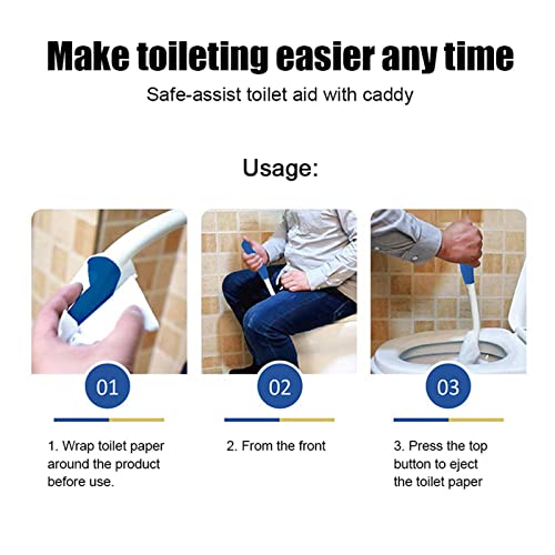 Toilet Aid Wiper, Toilet Tissue Aids Long Handle Reach Comfort Bottom Wiper Self Assist Bathroom Bottom Butt Wipe Helper Wand Comfort Wipe Tool for Pregnant After Surgery Seniors Arm Handicap