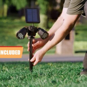 Bell+Howell Bionic Spotlight Duo Deluxe Solar Lights: Effortless Outdoor Illumination, Motion Sensor, Super Bright LEDs, Waterproof Landscape Lights for Patio, Yard, Garden- No Batteries Required!