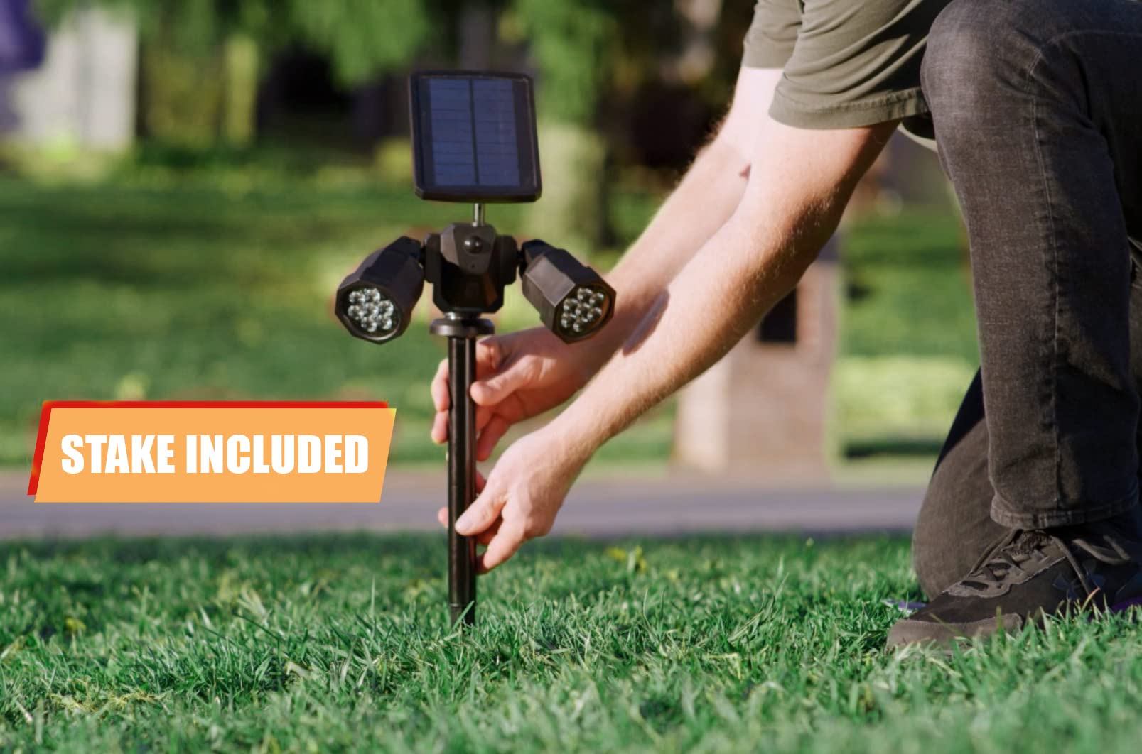 Bell+Howell Bionic Spotlight Duo Deluxe Solar Lights: Effortless Outdoor Illumination, Motion Sensor, Super Bright LEDs, Waterproof Landscape Lights for Patio, Yard, Garden- No Batteries Required!