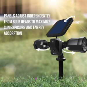 Bell+Howell Bionic Spotlight Duo Deluxe Solar Lights: Effortless Outdoor Illumination, Motion Sensor, Super Bright LEDs, Waterproof Landscape Lights for Patio, Yard, Garden- No Batteries Required!