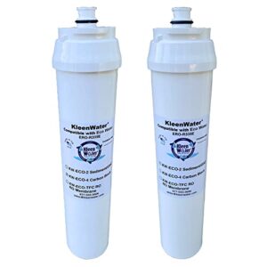 kleenwater kw-eco-2-4, 7208683 and 7208691 pre and post filters compatible with eco water ero-335 reverse osmosis system, made in the usa