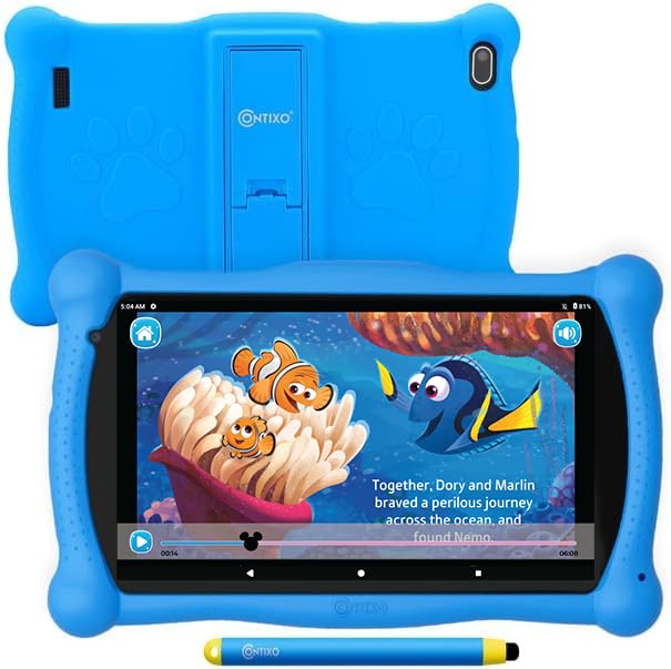 Contixo Kids Tablet V10, 7-inch HD, Toddler Tablet Ages 3-7, Parental Control, 32GB, WiFi, Learning Tablet for Children with Includes 50+ Disney Storybooks & Stickers (Value $200) Blue