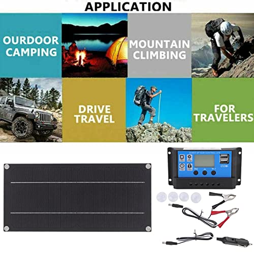 Solar Panel Kit, Monocrystalline Material 100A Battery Charger 600W 18V Controller Battery Charging Kit for Solar Street Light Outdoor Farm