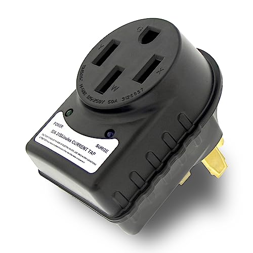 Dumble 50 AMP RV Surge Protector Plug - 14-50P / 14-50R Camper Circuit Power Extension Cord RV Power Surge Adapter