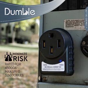 Dumble 50 AMP RV Surge Protector Plug - 14-50P / 14-50R Camper Circuit Power Extension Cord RV Power Surge Adapter