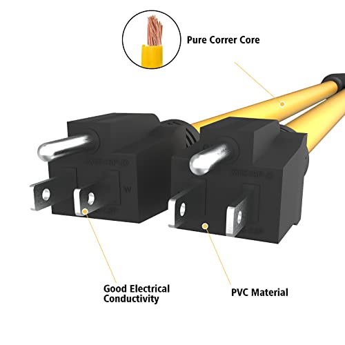 2X 5-15 Plug Male to Generator Twist Lock L14-30 Receptacle Female Y Adapter Cord STW 3 Feet 120V/240V 30 Amp Generator Welder Dryer Power Cord Adapter