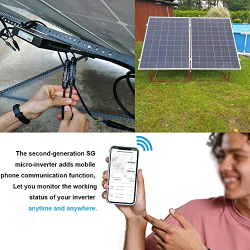 Y&H 600W Grid Tie Micro Inverter with WiF Communication Waterproof MPPT Stackable DC30-60V Solar Input AC110V 220V Auto Pure Sine Wave Output for 30V 36V PV Panel