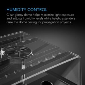 AC Infinity Humidity Dome, Germination Kit with Sturdy Drip Tray, 5x8 Cell Seedling Tray, and Vented Height Extension Panels, for Seed Starting, Propagation, Cloning Plants