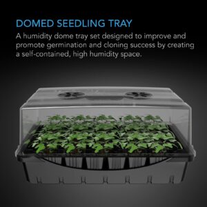 AC Infinity Humidity Dome, Germination Kit with Sturdy Drip Tray, 5x8 Cell Seedling Tray, and Vented Height Extension Panels, for Seed Starting, Propagation, Cloning Plants