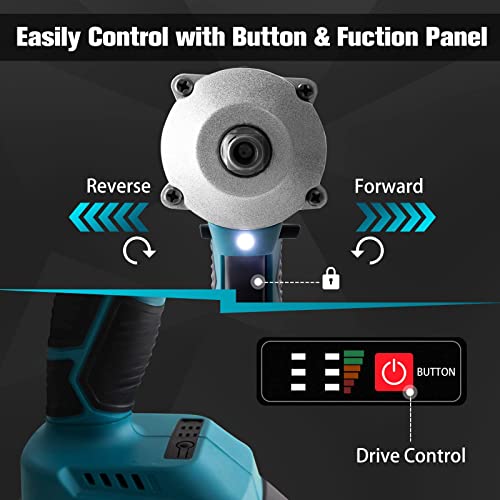 Zikopomi Cordless Impact Wrench 1/2 inch with Socket Set, 4.0 AH Large Battery Electric Power High Torque Driver Gun, 380NM Powerful Brushless Motor Impact Wrenches Power Tools