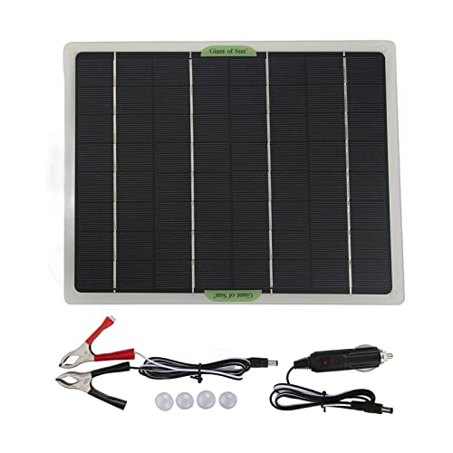 Akozon Solar Battery, 10W Portable Solar Panel Solar Powered with Dual USB Port for Car RV Accessories