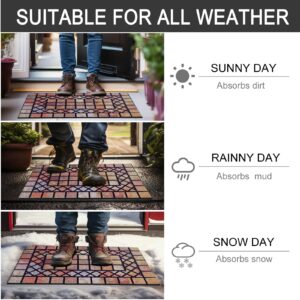 CHICHIC Door Mat Welcome Mat 18x 30 Inch Front Door Mat Outdoors for Home Entrance Outdoors Mat for Outside Entry Way Doormat Entry Rugs, Heavy Duty Non Slip Rubber Back Low Profile, Heart