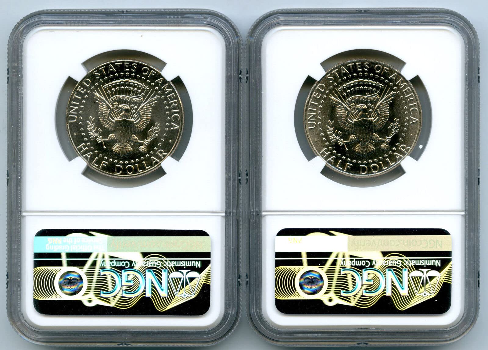 2022 P D US MINT Kennedy Clad Half Dollar MATCHING 2 COIN FIRST RELEASES SET Half Dollar NGC MS66