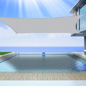 Garden expert 16'x20' Sun Shade Sail Light Grey Rectangle Canopy Sail Shade for Patio Garden Outdoor Backyard