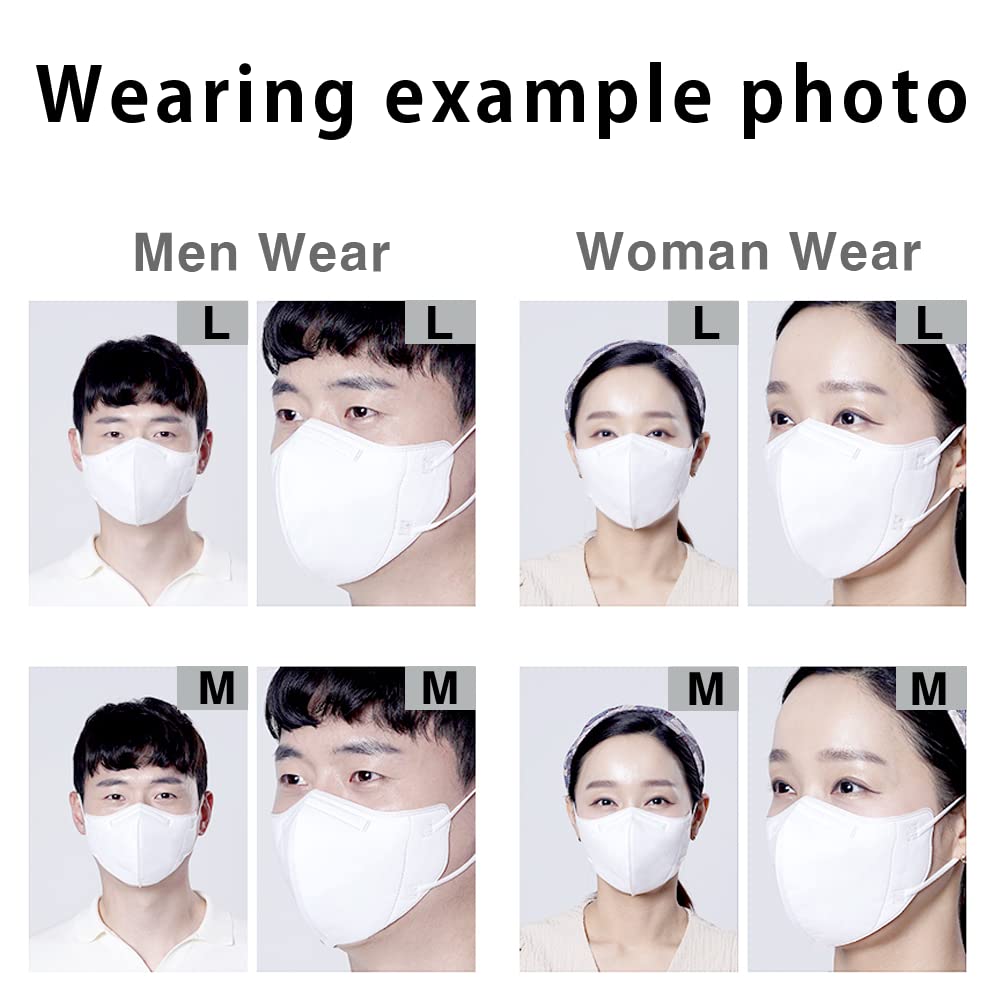 HOMSSEM [25pcs] VIUUM Deluxe Korean Face Color Mask– Soft and Durable Korea Face Mask for Adults –2D 4-Layer Filter 6Color (Black-Large)