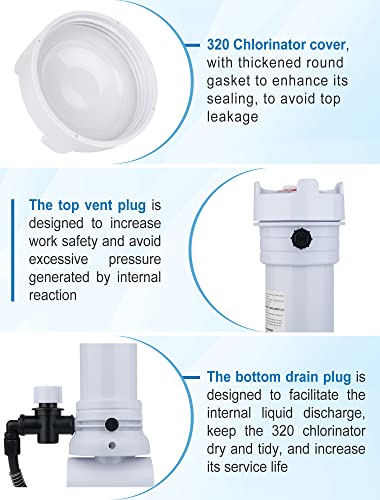 320 Pool Chlorinator Compatible with Rainbow 320 Chlorinator 171096 Automatic Inline Chlorine/Bromine Feeder, 320 Chlorinator Can Handle Up to 70000 Gallons of Water