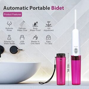 Portable Bidet,Handheld Electric Bidet Sprayer for Personal Hygiene Cleaning, Travel Bidet with Type C Charging Cable Travel Bag, 165ml Capacity, IPX6 Waterproof(Upgraded Version)