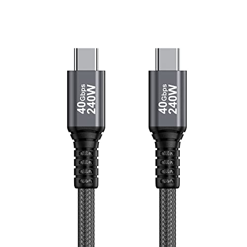 SlimQ 𝐒𝐥𝐢𝐦𝐐 240W Charging USB C to USB C Cable, for Type C Laptop, Hub, Docking, USB 4 Cable 3.3ft, Supports 8K HD Display, 40 Gbps Data Transfer, and More