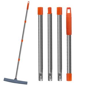 cosbur spin mop handle replacement, 4-section mop handle replacement for spin mop, stainless steel mop pole handle for commercial mop and mop refills, cleaning tools accessories(orange)