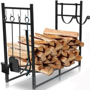 aomedeelf firewood rack outdoor indoor fire wood holder firewood log rack fire wood rack heavy duty firewood wood storage with kindling holder