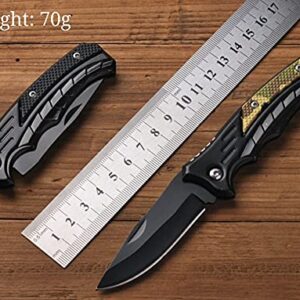 Pocket Knife, Mini Folding Knife| Outdoor Knife, with Key Chain, for Leisure, Camping, Hiking, Picnic, Hunting and Emergencies, Gift for Men (Black)