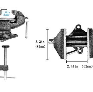 MYTEC Bench Vise or Table Vise, multifunctional jaw, multi-functional Combined Vise with Quick Adjustment, Universal Rotate 360° Work Clamp-On Vise, 3.3" black