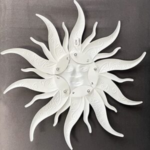 VOKPROOF Large Metal Sun Wall Art Decor - 23.6Inches Sun Face Garden Sculptures & Statues Wall Art for Indoor and Outdoor Decor, Yard, Farmhouse, Patio, Garden Decorations