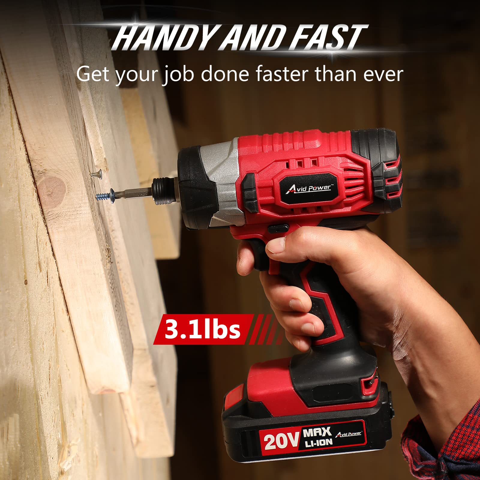 AVID POWER Cordless Impact Wrench Bundle with 20V Impact Driver Kit