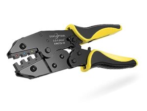 crimping tool for heat shrink connectors, doplop tool ratcheting wire crimper tool for 20-10 awg (0.5-6mm²), crimping pliers for cutting wires and insulated wire crimping tool