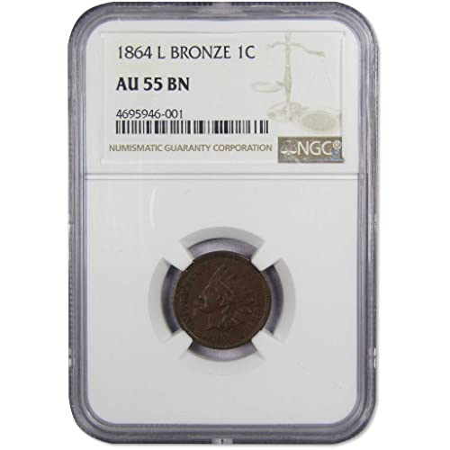 1864 L Indian Head Cent AU 55 BN NGC Penny 1c US Coin SKU:IPC7518